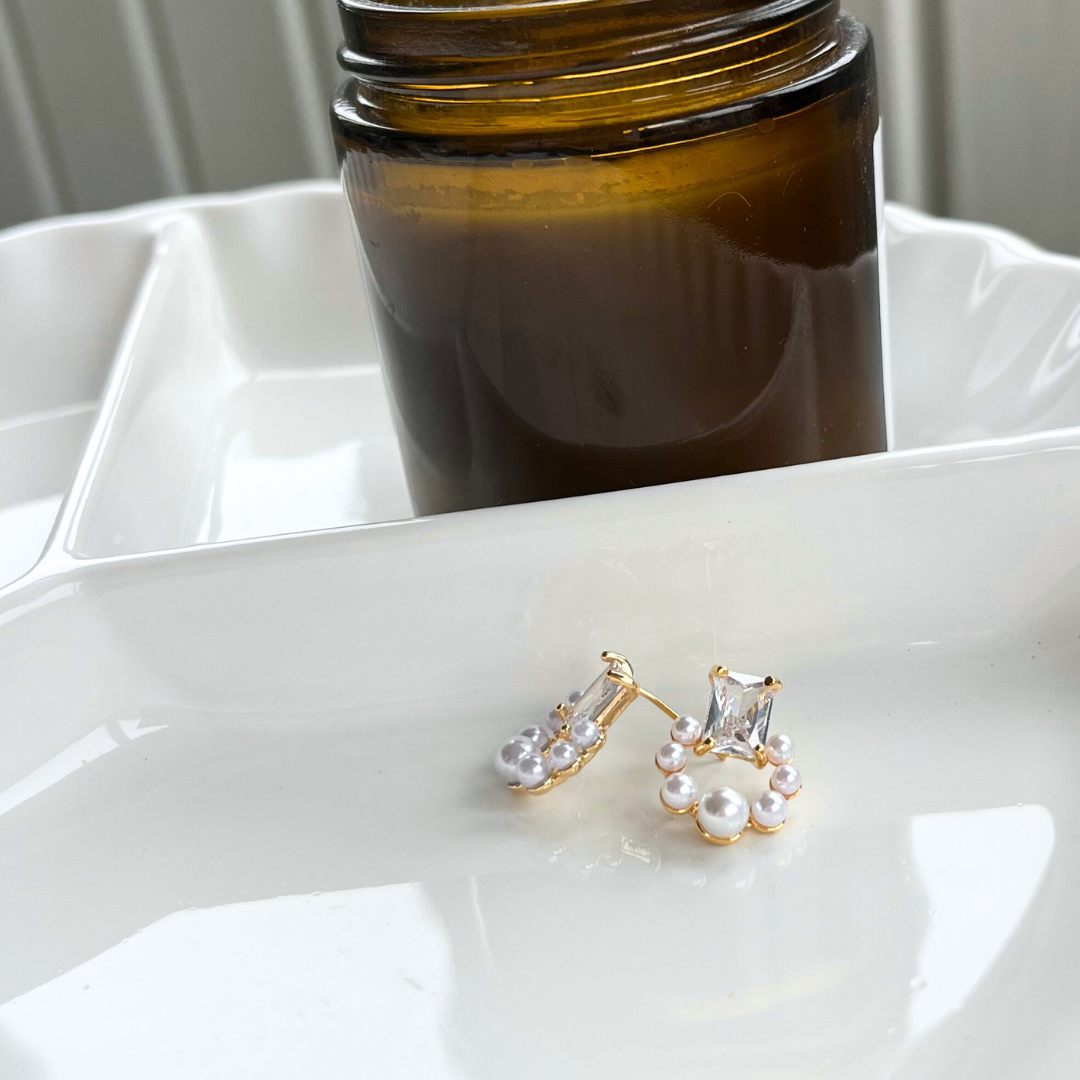 Crystal Pearl Luxe Stud Earrings