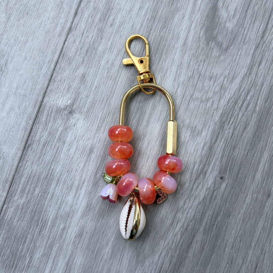 Sunset Flower Gold Bag Charm