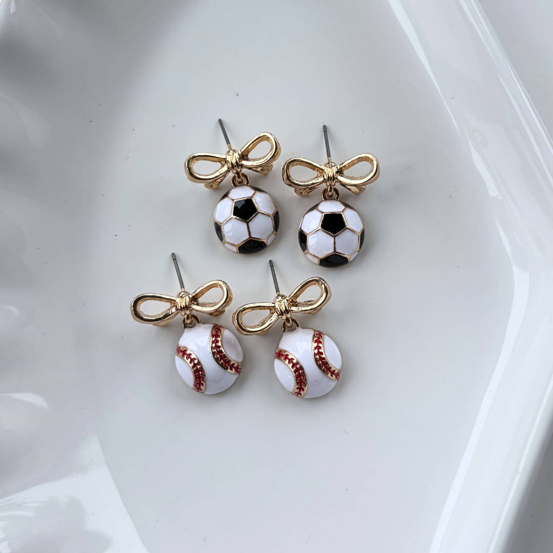 Soccer Bow Cutie Earrings