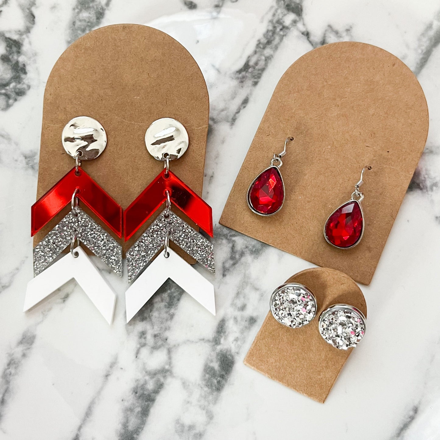 Red Crystal Teardrop Earrings