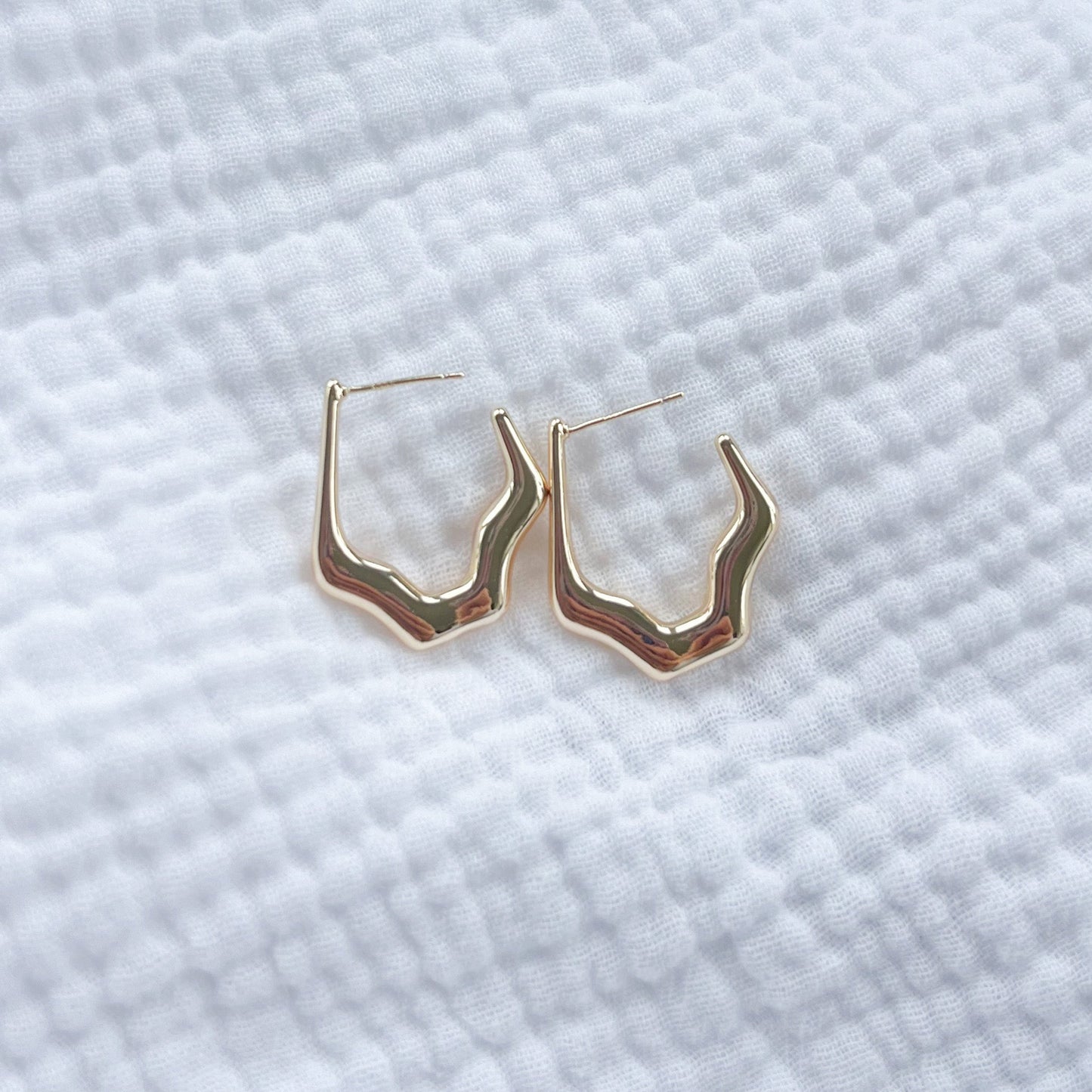 St. Lucia Scallop Gold Hoop Earrings