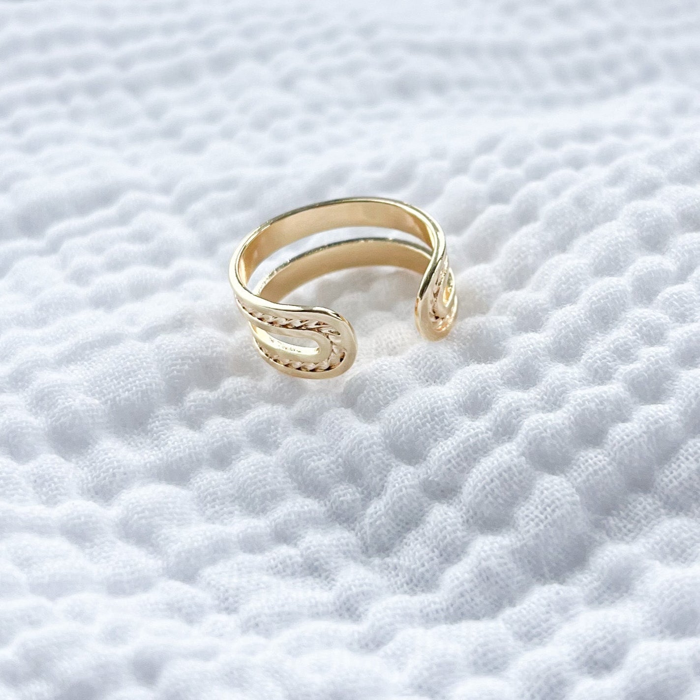 Cancun Double Golden Adjustable Ring