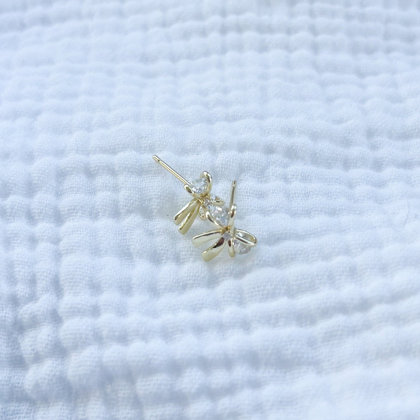 Cubic Zirconia Bow Stud Earrings