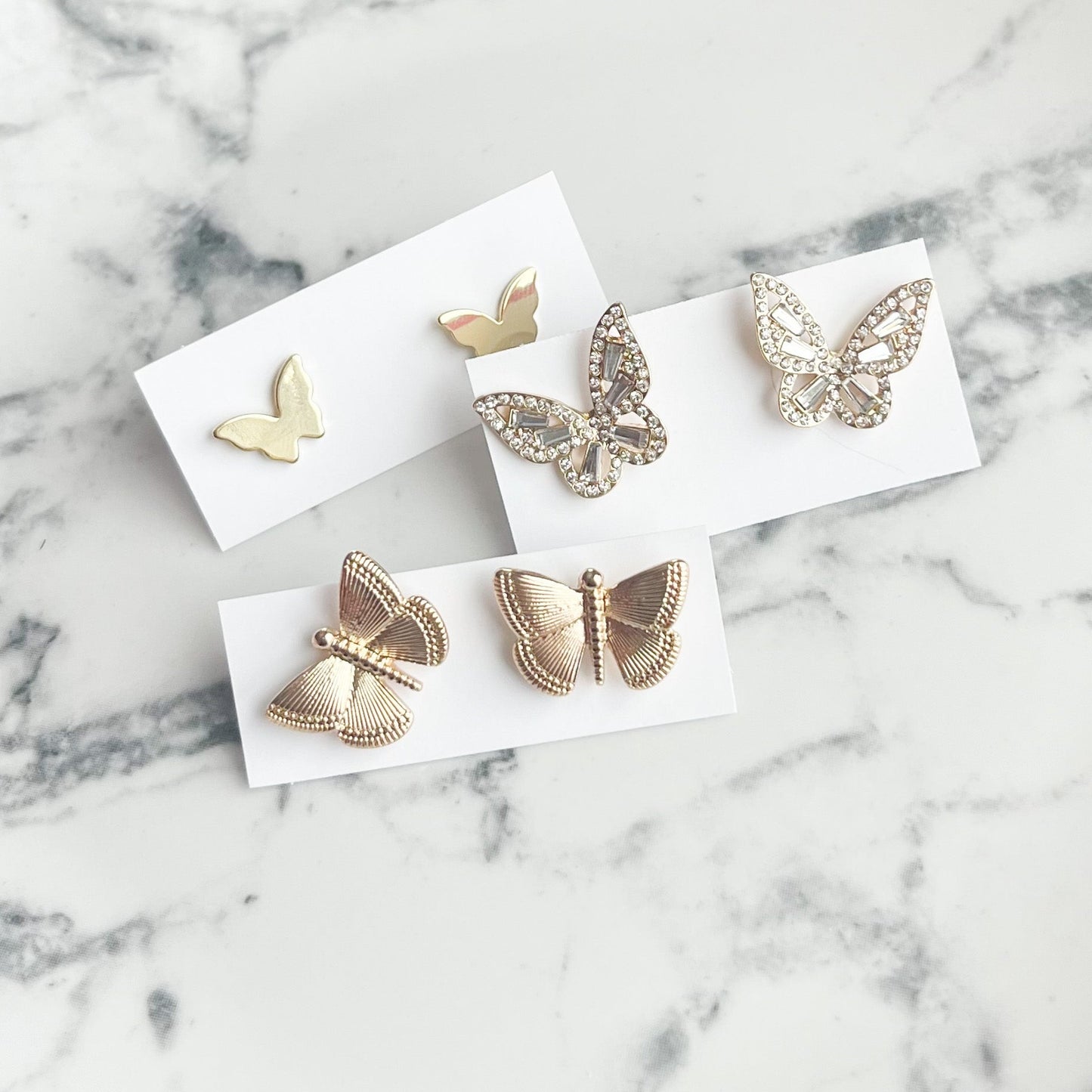 Golden Butterfly Stud Earrings