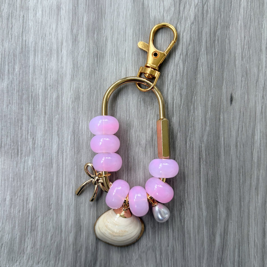 Pretty in Pink Seashell Gold Bag Charm