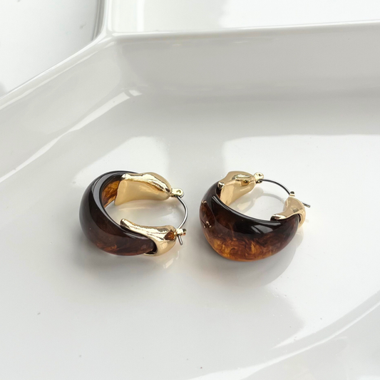 Chunky Vintage Ember Hoop Earrings