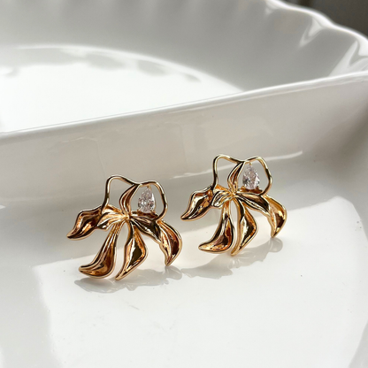 Radiant Amour Flower Stud Earrings