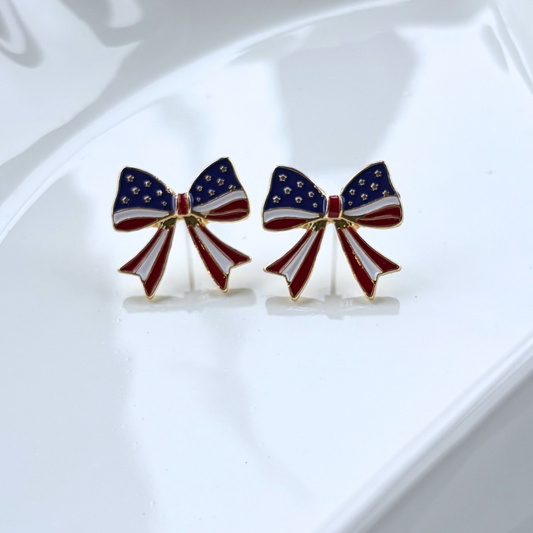 Americana Bow Stud Earrings