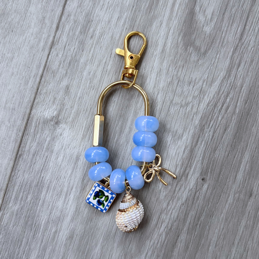 Blueberry Beach Gold Bag Charm