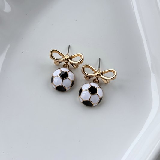 Soccer Bow Cutie Earrings