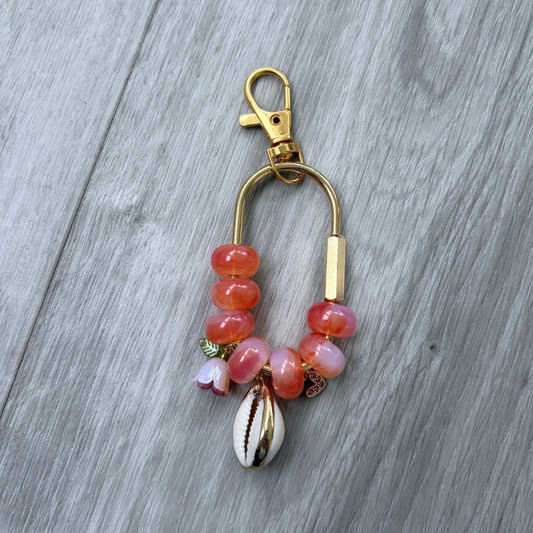 Sunset Flower Gold Bag Charm