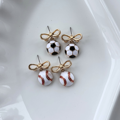 Soccer Bow Cutie Earrings