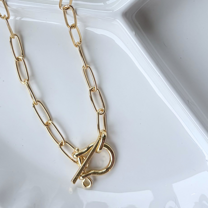 Summer Essential Golden PaperClip Bit Necklace