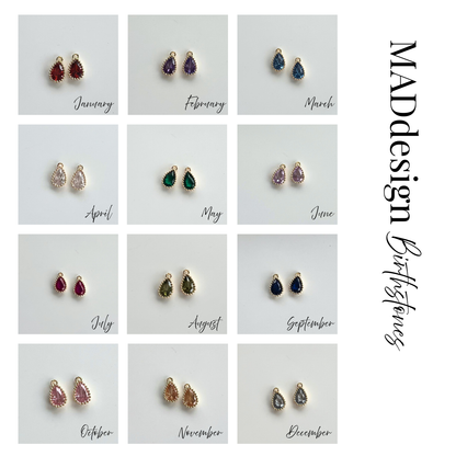 Birthstone Crystal Huggie Hoop Earrings