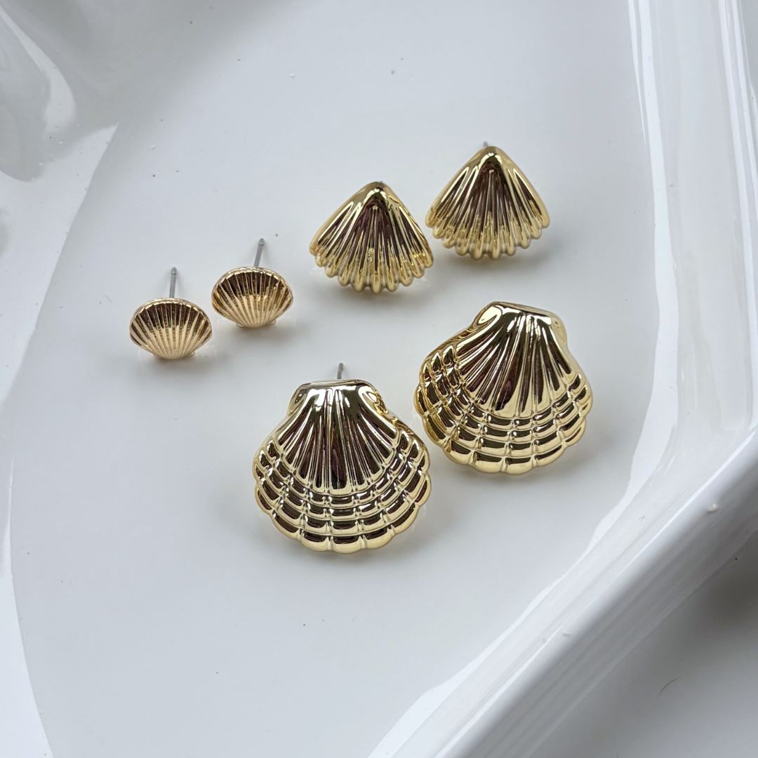 Golden Coast Shell Stud Earrings