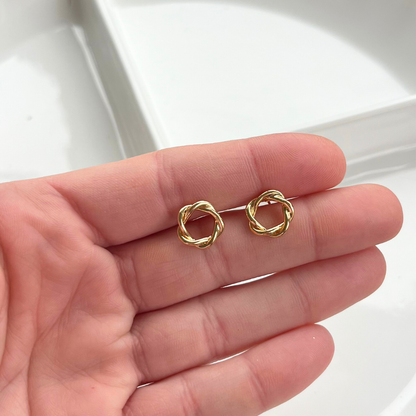 Golden Twist Stud Earrings