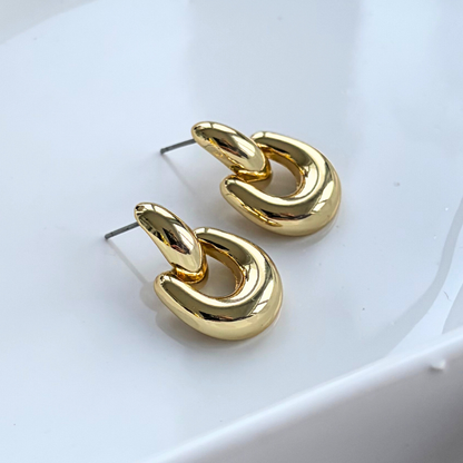 Golden Door Knocker Stud Earrings
