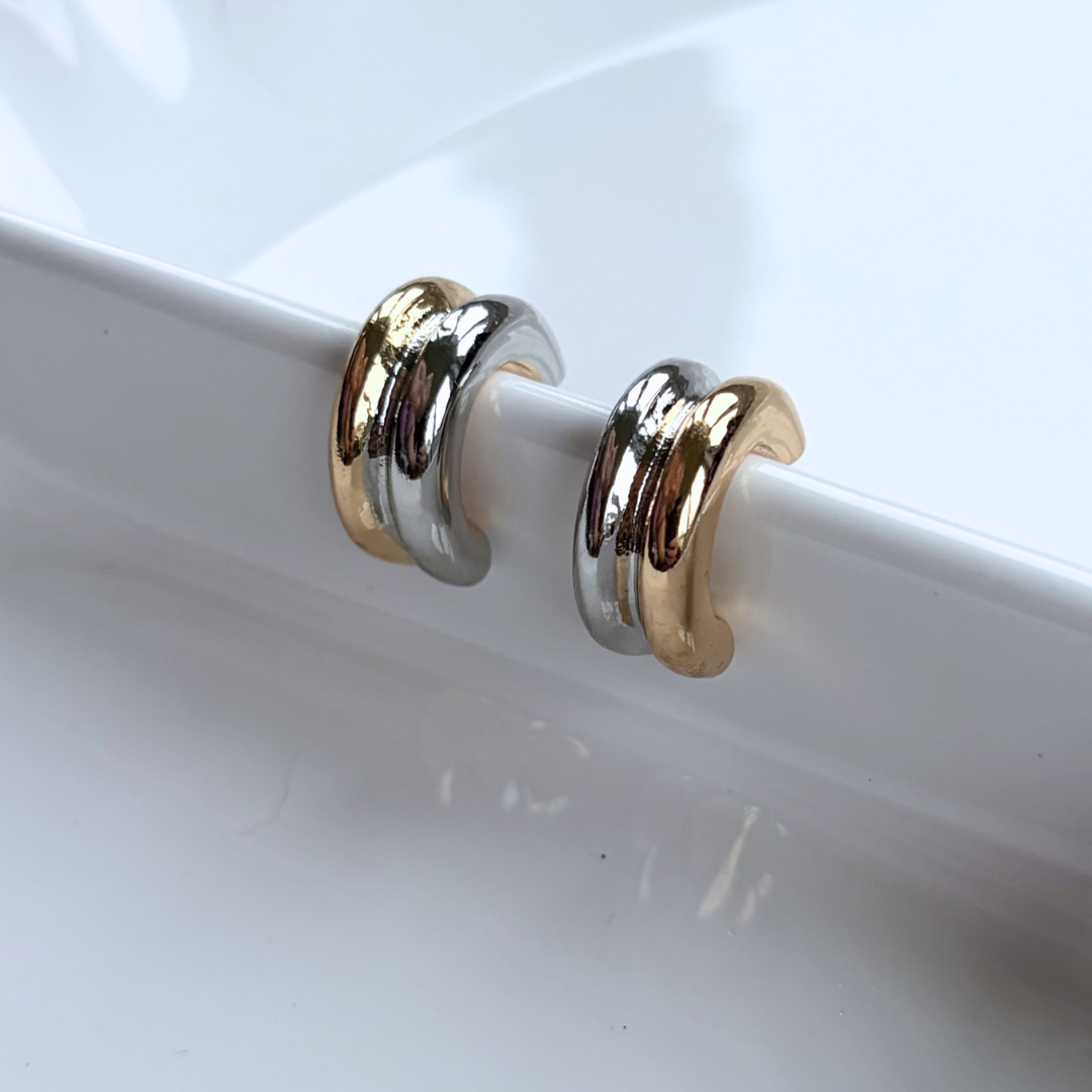 Summer Essential Mixed Metal Hoop Earrings