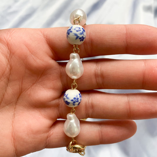 Pearl and Blue Bracelet
