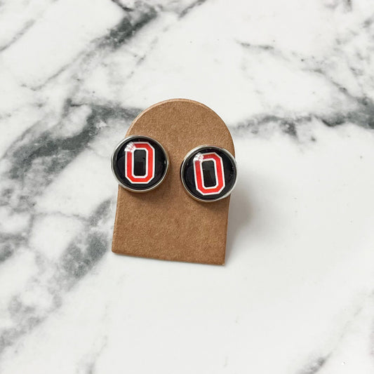 Black "O" Stud Earrings