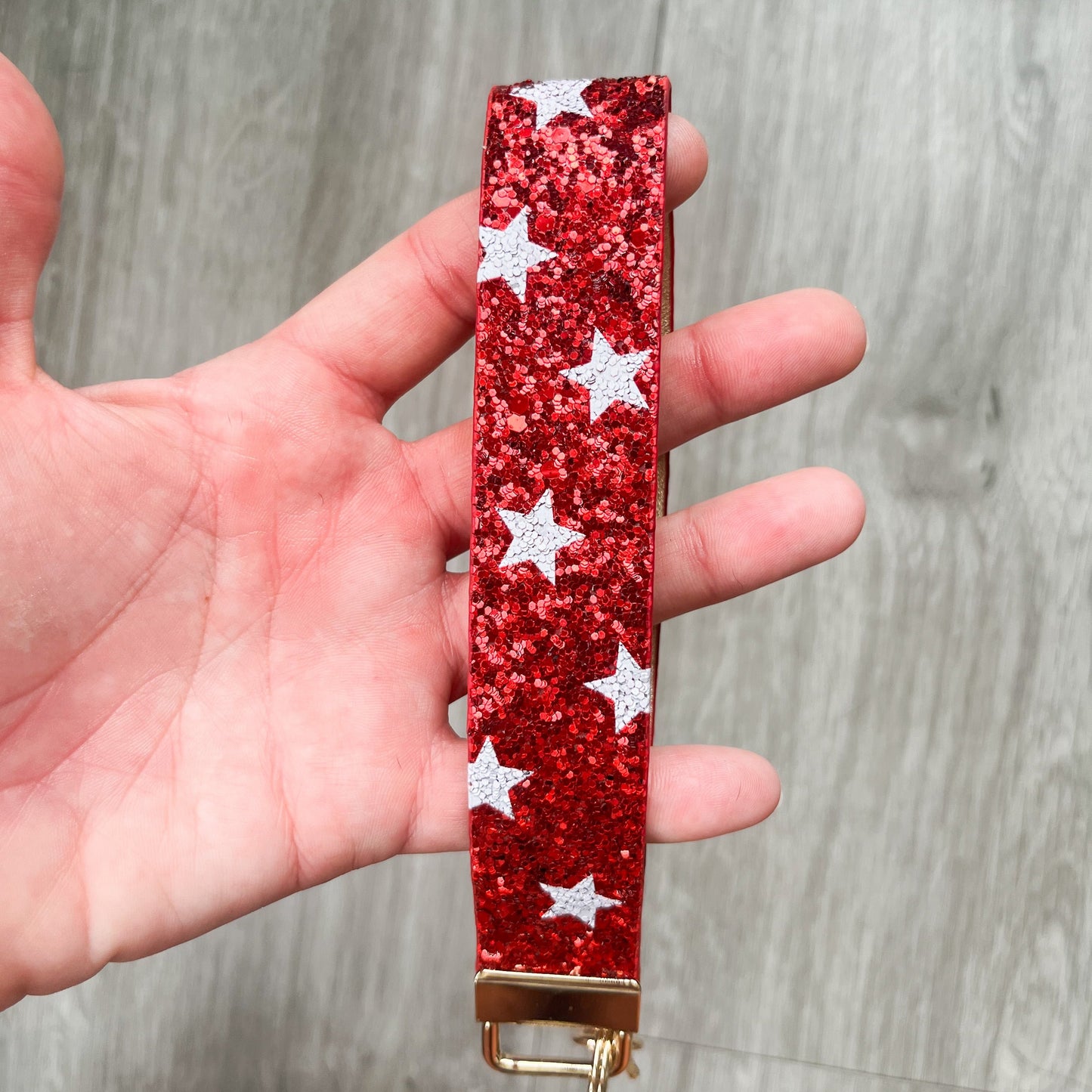 Red Glitter Star Keychain