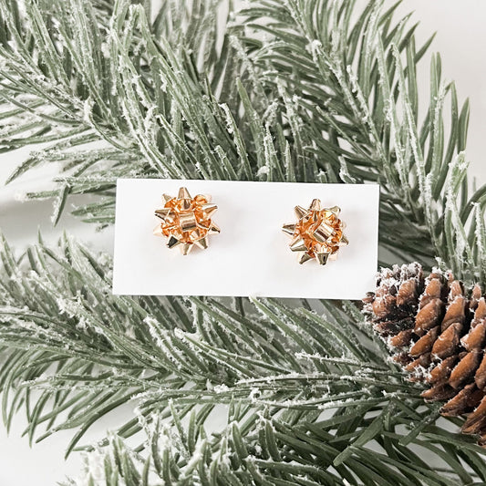 Gold Mini Bow Stud Earrings