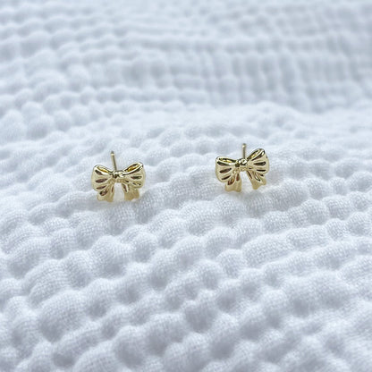 San Diego Mini Bow Stud Earrings (Gold)