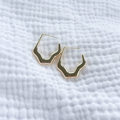 St. Lucia Scallop Gold Hoop Earrings