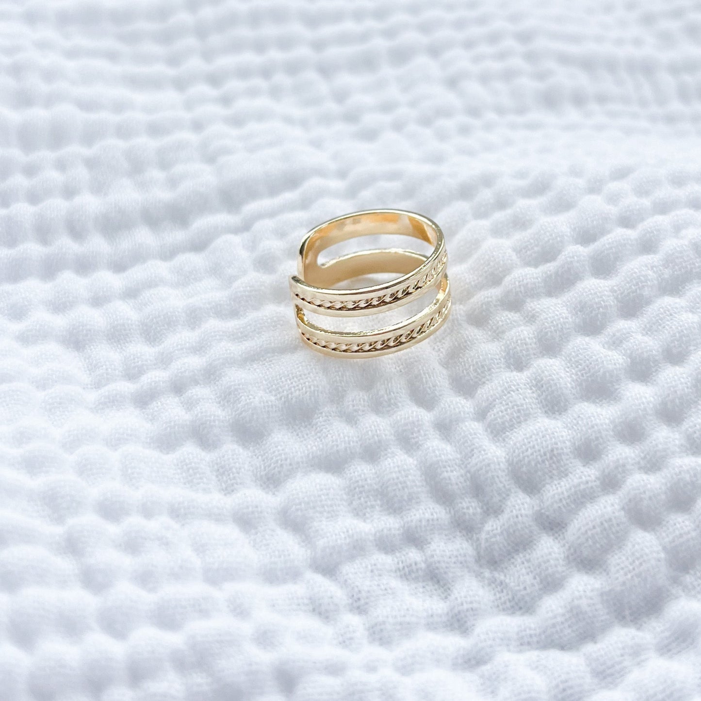 Cancun Double Golden Adjustable Ring