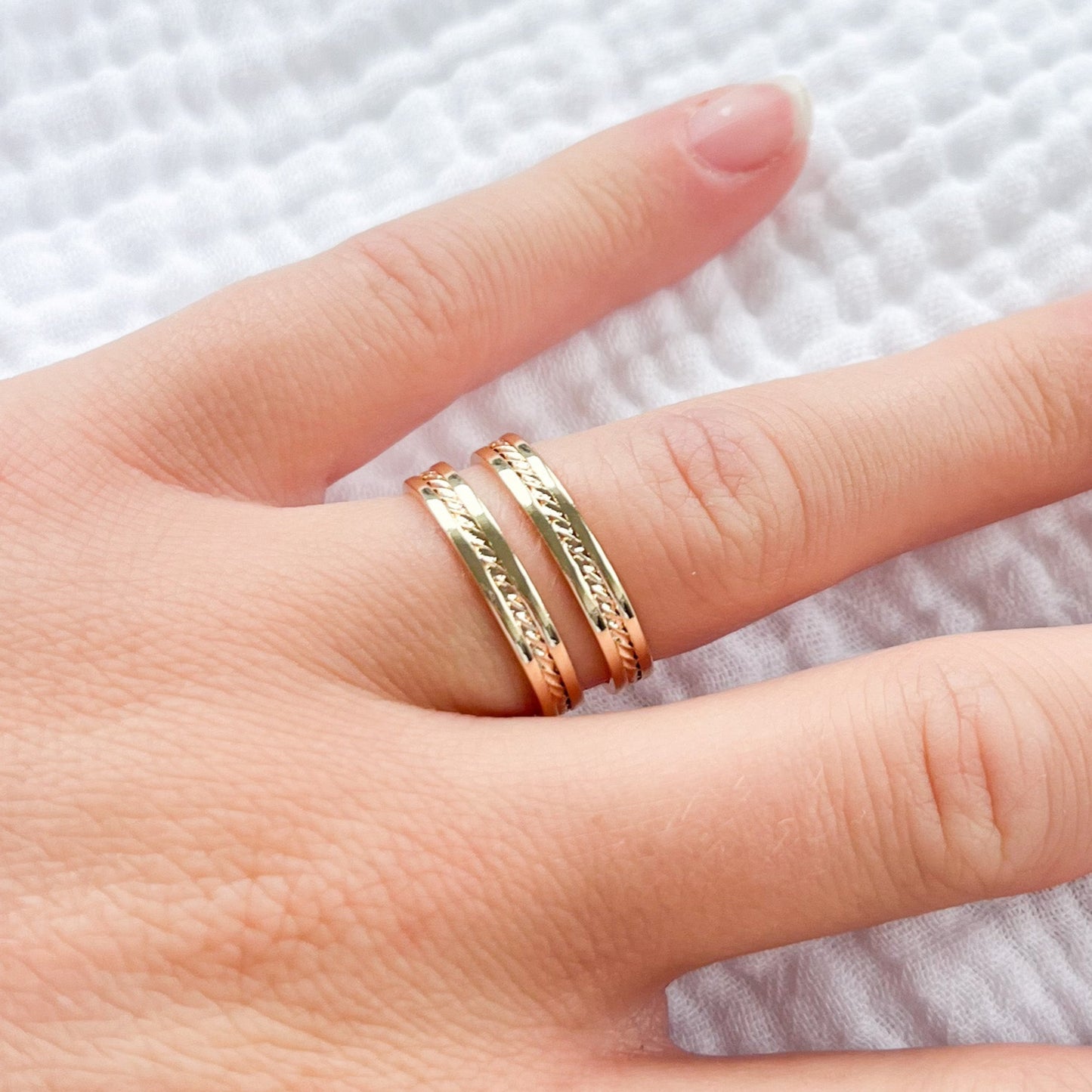 Cancun Double Golden Adjustable Ring