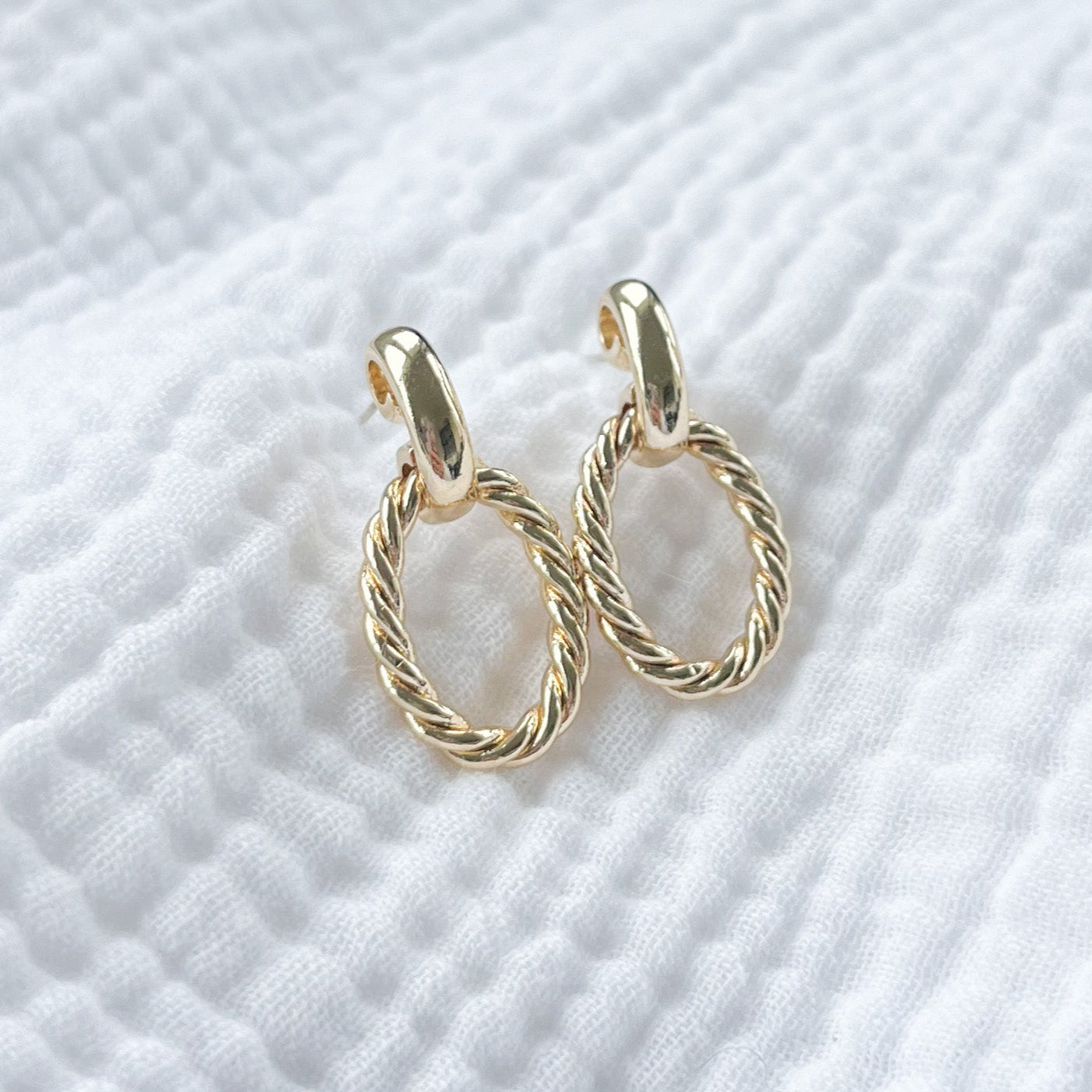 Marblehead Twisted Gold Stud Earrings
