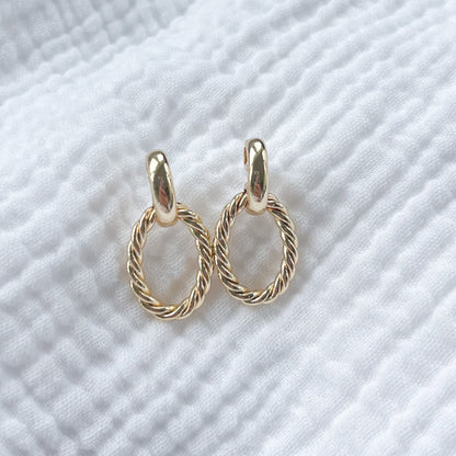 Marblehead Twisted Gold Stud Earrings