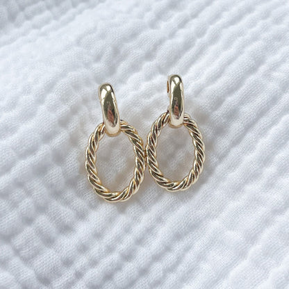 Marblehead Twisted Gold Stud Earrings