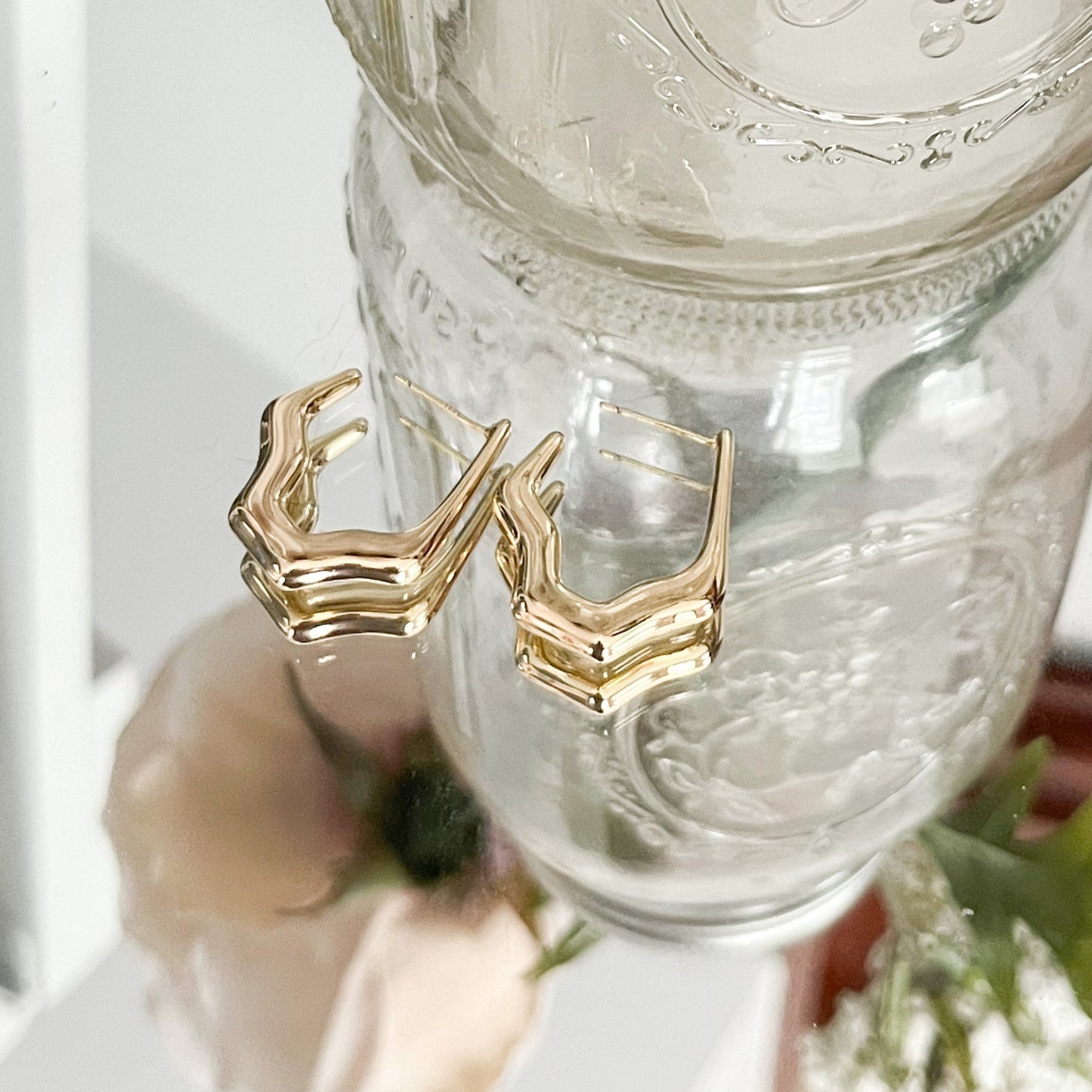 St. Lucia Scallop Gold Hoop Earrings