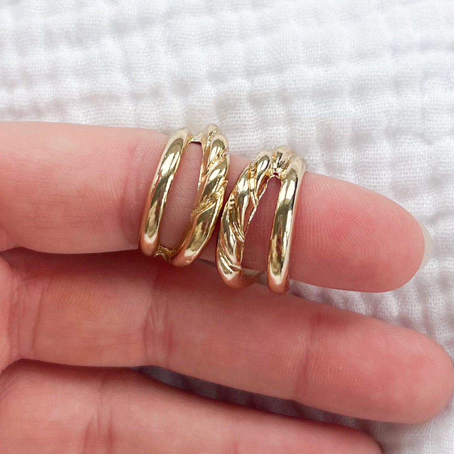 Amsterdam Double Golden Hoop Earrings