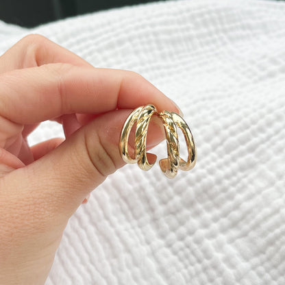 Amsterdam Double Golden Hoop Earrings