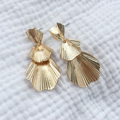 Brazil Party Gold Statement Earrings
