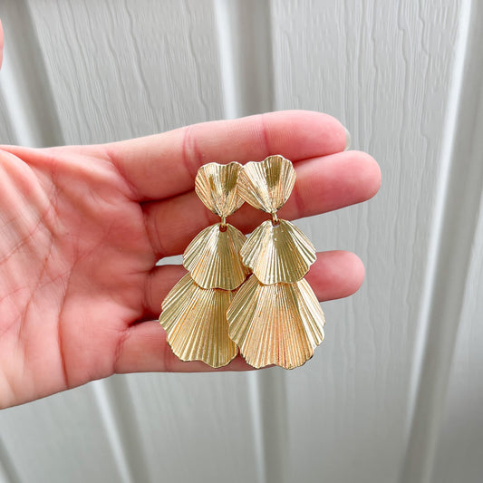 Brazil Party Gold Statement Earrings