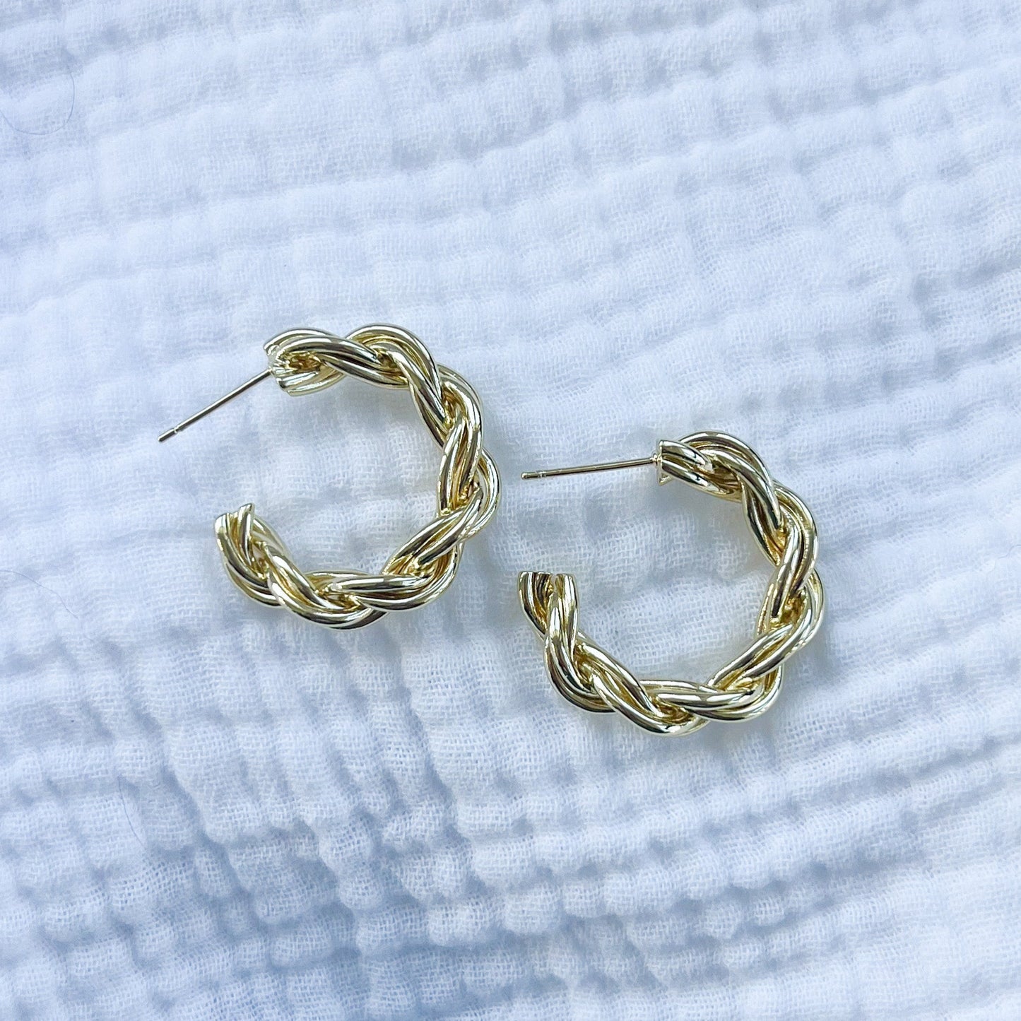 Fiji Tropic Twisted Gold Hoops