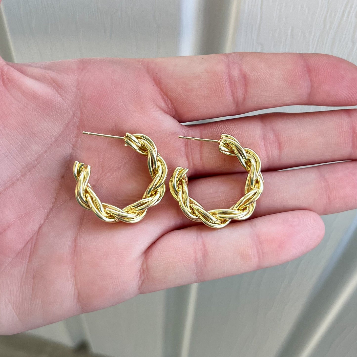 Fiji Tropic Twisted Gold Hoops