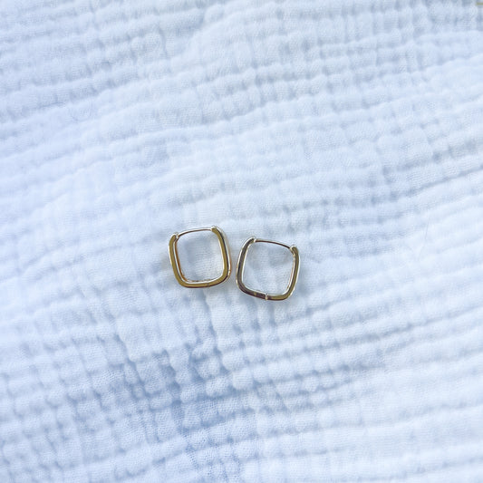 St. Thomas Square Gold Hoops