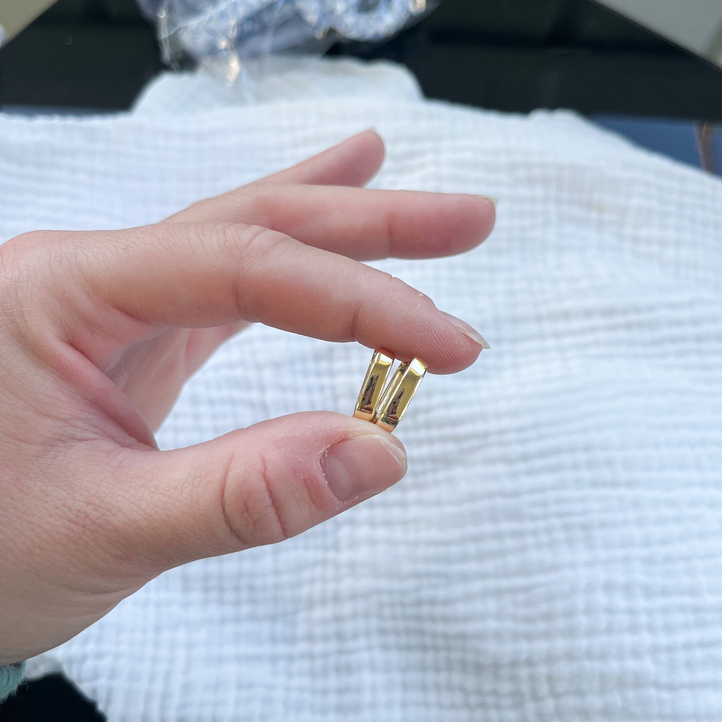 St. Thomas Square Gold Hoops