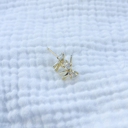 Cubic Zirconia Bow Stud Earrings