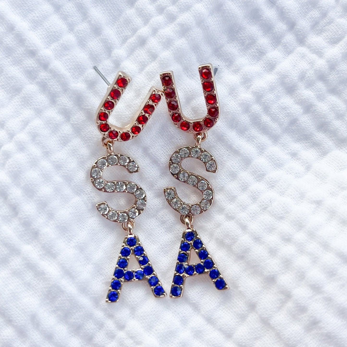 Diamond USA Drop Earrings
