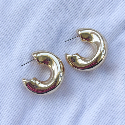 Scotland Large Gold Chunky Hoop Earrings