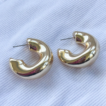 Scotland Large Gold Chunky Hoop Earrings