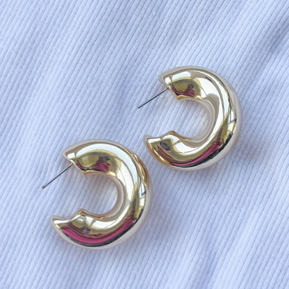 Scotland Large Gold Chunky Hoop Earrings