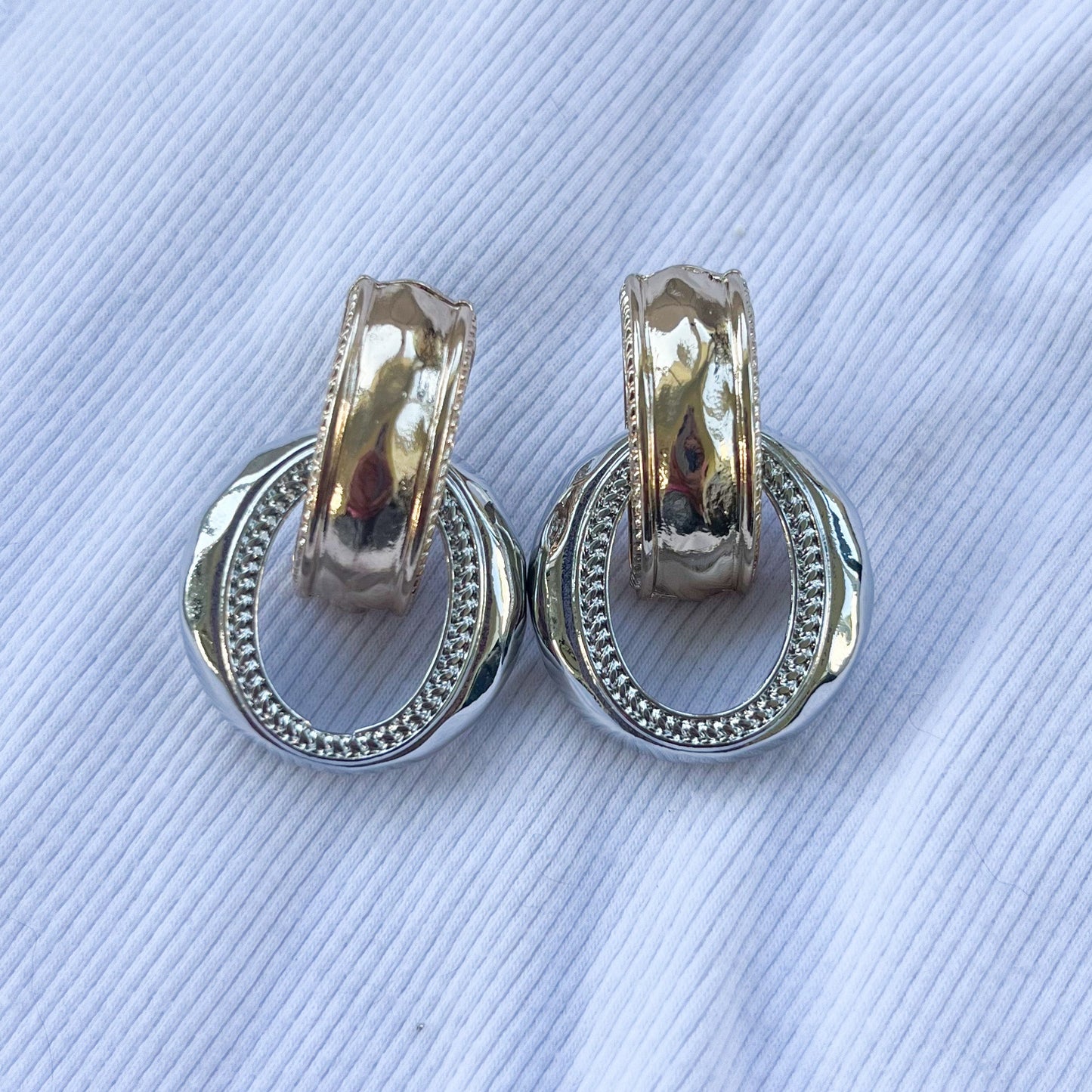 Maldives Two Tone Statement Stud Earrings