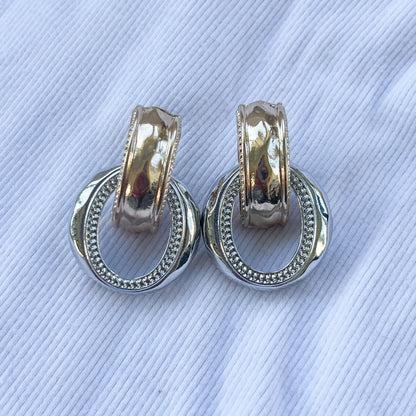 Maldives Two Tone Statement Stud Earrings