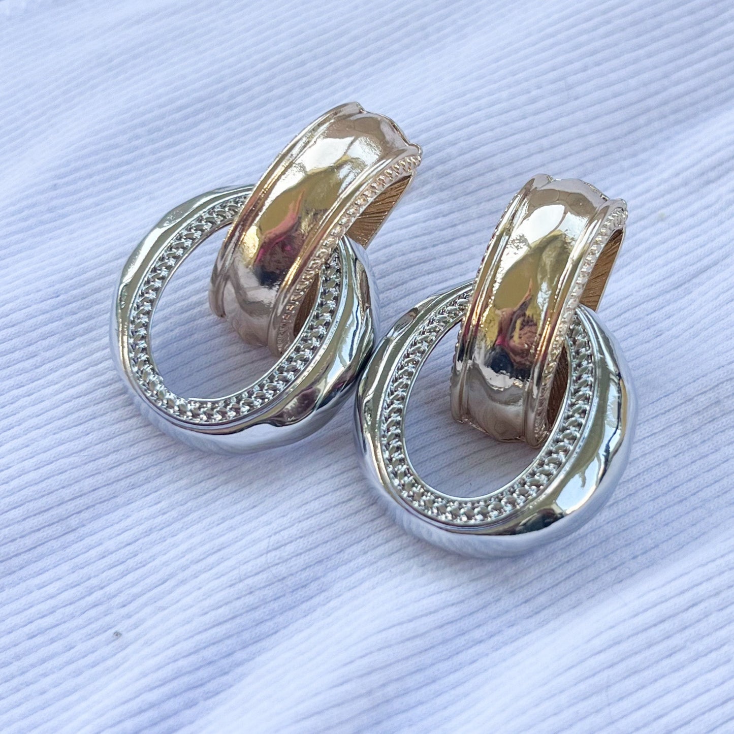 Maldives Two Tone Statement Stud Earrings